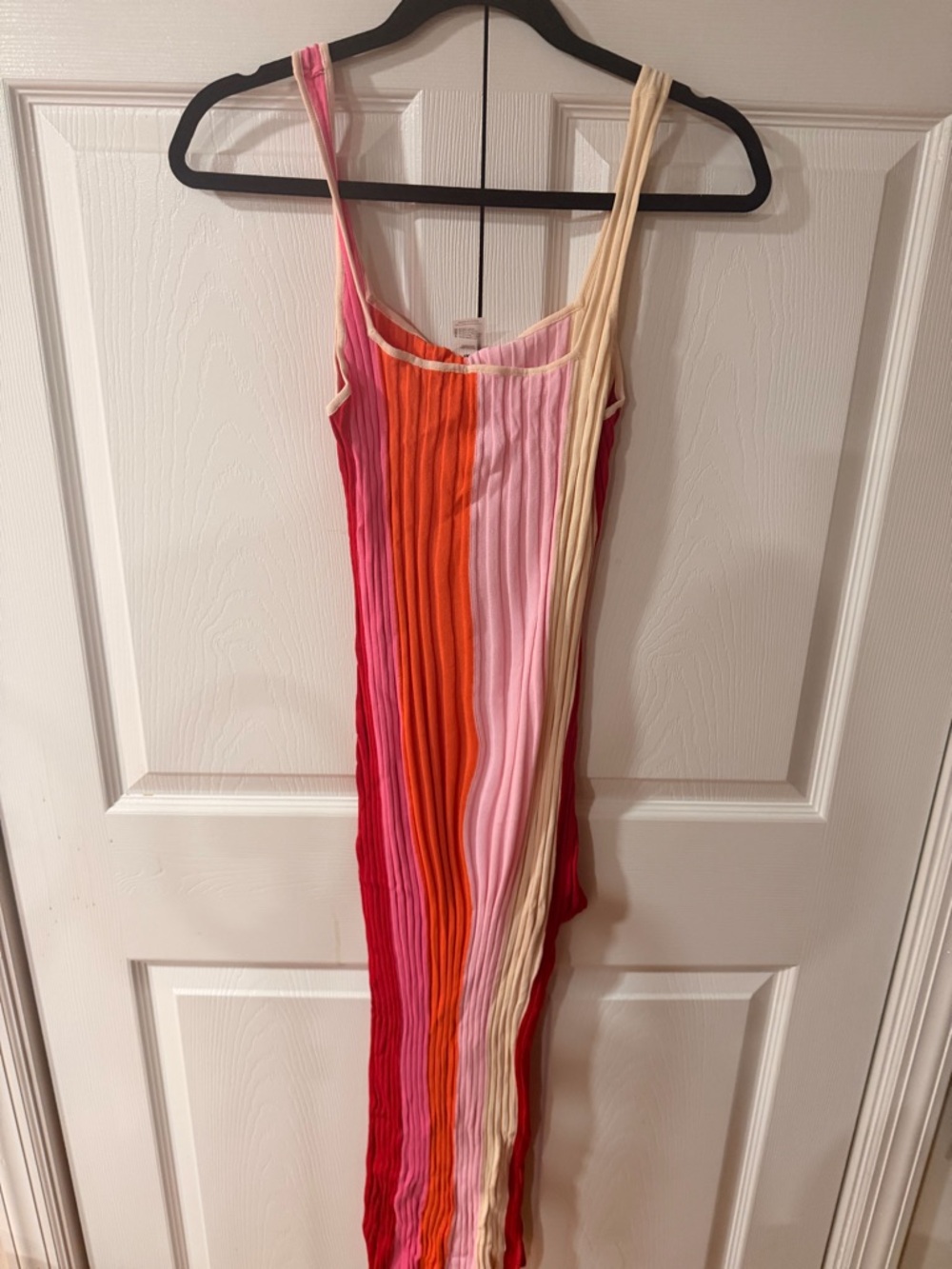 PQ Swim Multicolor Vertical Stripe Maxi Dress - Pink, Red, Orange, Cream